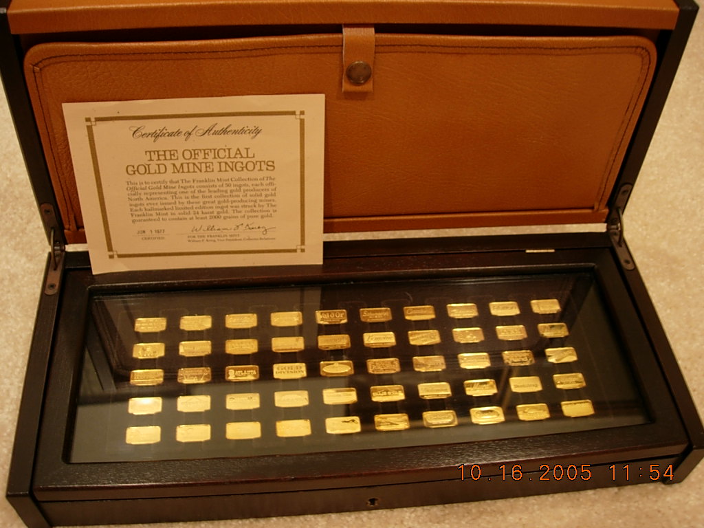 Franklin Mint Gold Mines Ingots